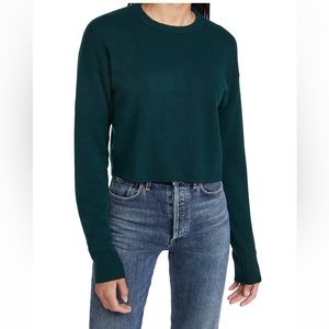 BARELY WORN Reformation Emerald Relaxed Cropped Cashmere Crew Sweater, size M